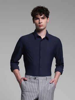 Jack & Jones - Navy Blue Slim Fit Shirts