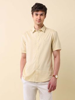 U.S. POLO ASSN. - Men's Solid Tailored Fit Pure Cotton Shirt