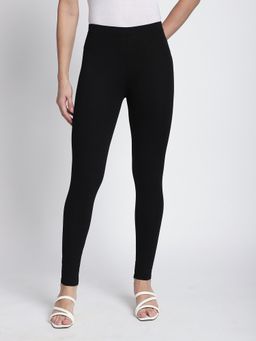 R&B - Women Black Solid Skinny Leggings