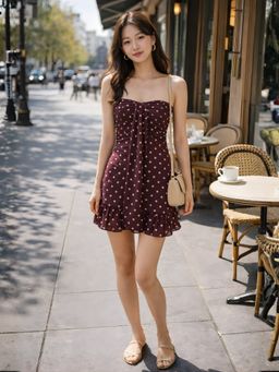 Don’t be basic - Women Maroon Polka Dot Dress