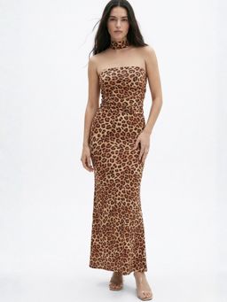 Outzidr - Women Brown Animal Printed Co-Ord Set