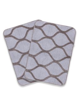 Saral Home - Haven Geometric Bath Door Mat Grey 2