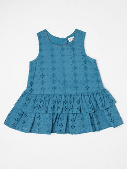 Fabindia - Girls Blue Yes Knee Length Dress