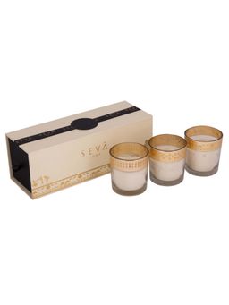 SEVA HOME - Enchante Candle Dil Se Saffron Silk Pack of 3 Premium Soy Wax Gifting Set