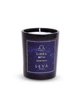 SEVA HOME - Libra Zodiac Candle Soy Wax Candle Hand-Poured Candle Camphor & Jasmine Fragrance
