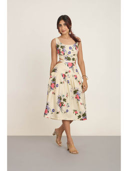 The Whole Nine Yards - Cream Izel Midi Dress