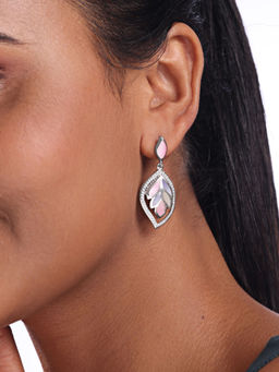 Mia by Tanishq - Pastel Pink Drop Earrings