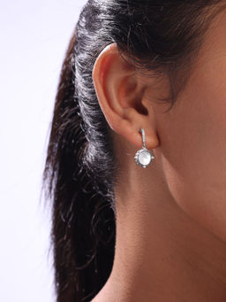 Mia by Tanishq - Mother Of Pearl Moonlit White Drop Earrings