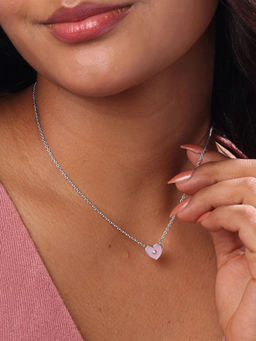 Mia by Tanishq - Pink Heart Necklace (41)