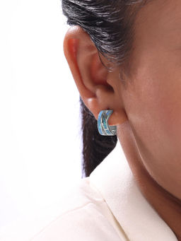 Mia by Tanishq - Shine Waves Hoop Earrings