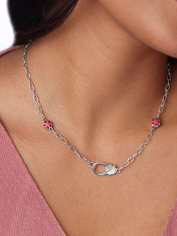 Mia by Tanishq - Red Floral Necklace (16.5)