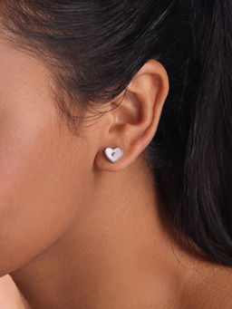 Mia by Tanishq - Heart Stud Earrings