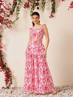 STREET 9 - Women Pink Printed Top and Skirt