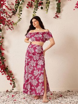 STREET 9 - Women Pink Printed Top and Skirt