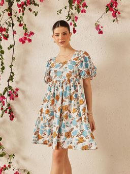 STREET 9 - Women Beige Floral Dress