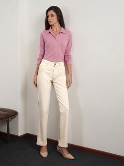 FABLE STREET - Denim Solid Off White Women Jeans