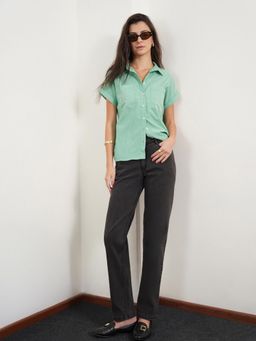 FABLE STREET - Denim Straight Fit Dark Grey Women Jeans
