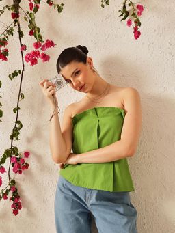 STREET 9 - Women Green Solid Top