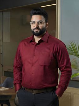 THE FORMAL CLUB - Men's Flexi Stretch Plus Wine Shirt