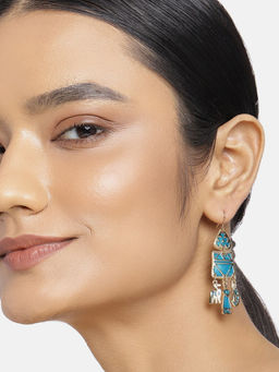 Estele - Gold Plated Bohemian Designer Dangle Earrings for Women