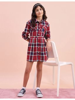 U.S. POLO ASSN. - Girls Multi-Color Cotton Checks Dress