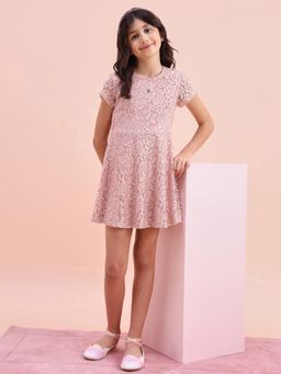 U.S. POLO ASSN. - Girls Pink Polyester Floral Dress