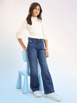 U.S. POLO ASSN. - Girls Blue Cotton Solid Jeans