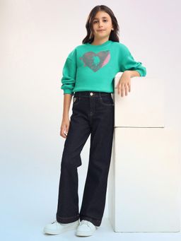 U.S. POLO ASSN. - Girls Blue Cotton Solid Jeans