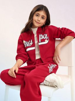 U.S. POLO ASSN. - Girls Red Polyester Printed Sweatshirt