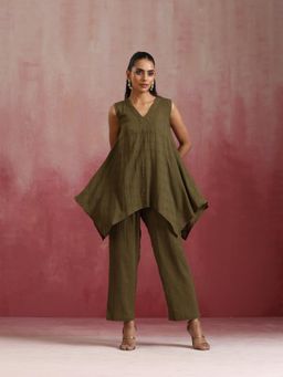 trueBrowns - Olive Cotton Dobby Co-Ord (Set of 2)