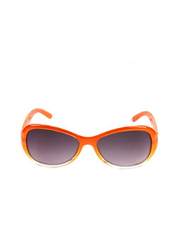 DukieKooky - Unisex Black Lens Orange Oval Sunglasses with UV Protected Lens (M)