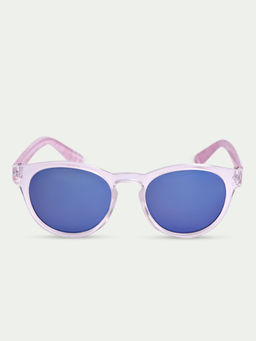 DukieKooky - Unisex Kids Blue Lens Red Wayfarer Sunglasses With UV Protected Lens (M)