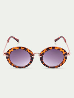DukieKooky - Unisex Kids Grey Lens Orange Round Sunglasses with UV Protected Lens (M)