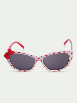 DukieKooky - Unisex Kids Grey Lens White Cat eye Sunglasses with UV Protected Lens (M)