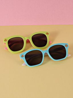 DukieKooky - Kids Pack of 2 Black Lens Green Square Sunglasses - DKSG359H (M)