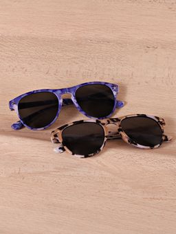 DukieKooky - Kids Pack of 2 Black Lens Blue Wayfarer Sunglasses - DKSG360A (M)