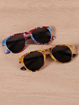 DukieKooky - Kids Pack of 2 Black Lens Blue Wayfarer Sunglasses - DKSG360B (M)