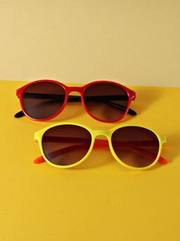 DukieKooky - Kids Pack of 2 Black Lens Red Wayfarer Sunglasses - DKSG360C (M)