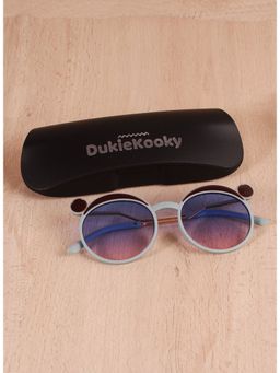 DukieKooky - Kids Blue Lens Blue Round Sunglasses with UV Protected Lens DKSG361C (M)