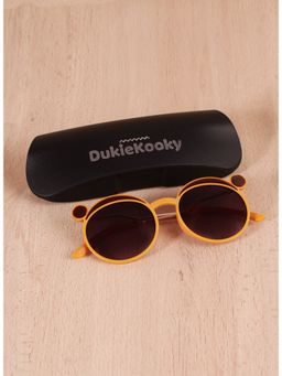 DukieKooky - Kids Black Lens Orange Round Sunglasses with UV Protected Lens DKSG361H (M)