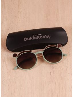 DukieKooky - Kids Grey Lens Green Round Sunglasses with UV Protected Lens DKSG361I (M)
