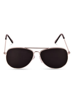 DukieKooky - Silver Frame Black Lens Aviator Sunglasses (M)