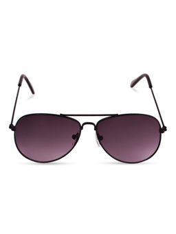 DukieKooky - Black Frame Purple Lens Aviator Sunglasses (M)