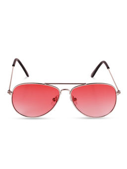 DukieKooky - Silver Frame Pink Lens Aviator Sunglasses (M)