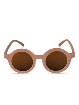 DukieKooky - Tan Frame Brown Lens Round Sunglasses (M)
