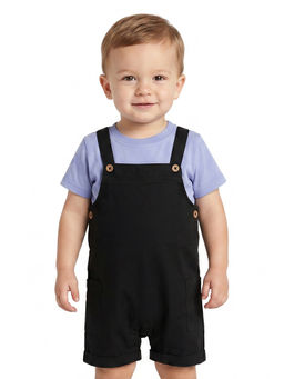 MINI KLUB - Baby Boys Dungaree and T-shirt - Black