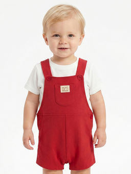 MINI KLUB - Baby Boys Dungaree and T-shirt - Red