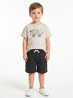 MINI KLUB - Baby Boys T-shirt And Shorts - Beige