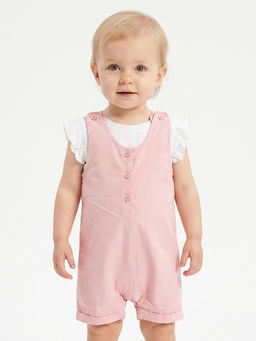 MINI KLUB - Baby Girls Dungaree and Top - Pink