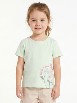 MINI KLUB - Kids Girls Knit T-shirt - Green